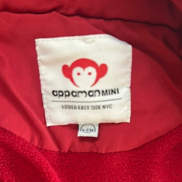 Appaman Mini Red and Gray Puffer Vest with Hood 6-12 months